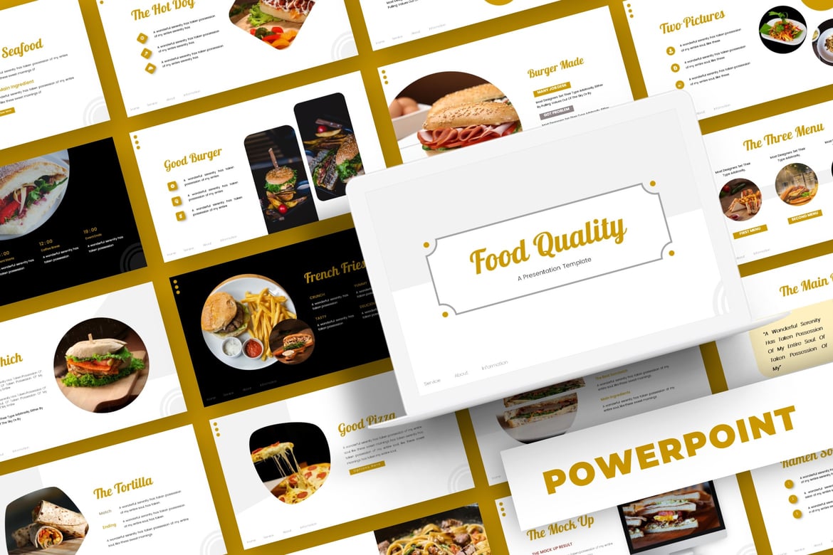 Template Powerpoint Kualitas Makanan yang Menarik dan Profesional