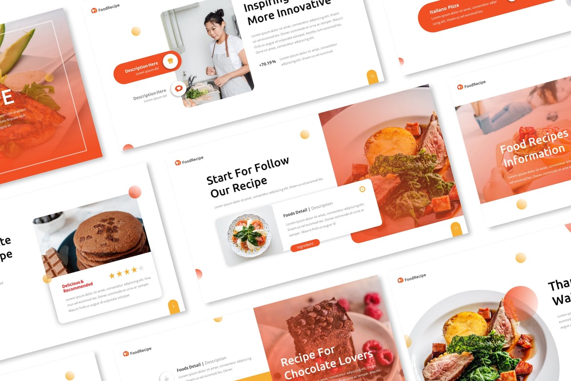 Template Presentasi PowerPoint Resep Makanan yang Menarik