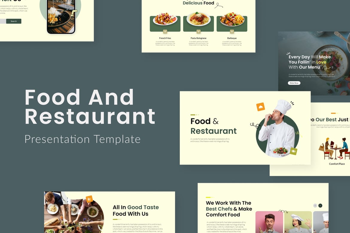 Template Presentasi PowerPoint Restoran Modern dan Profesional