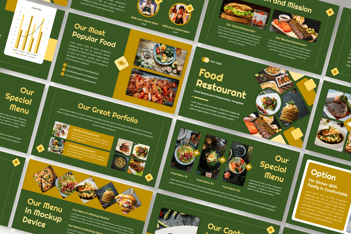 Template Presentasi PowerPoint untuk Restoran yang Menarik dan Profesional