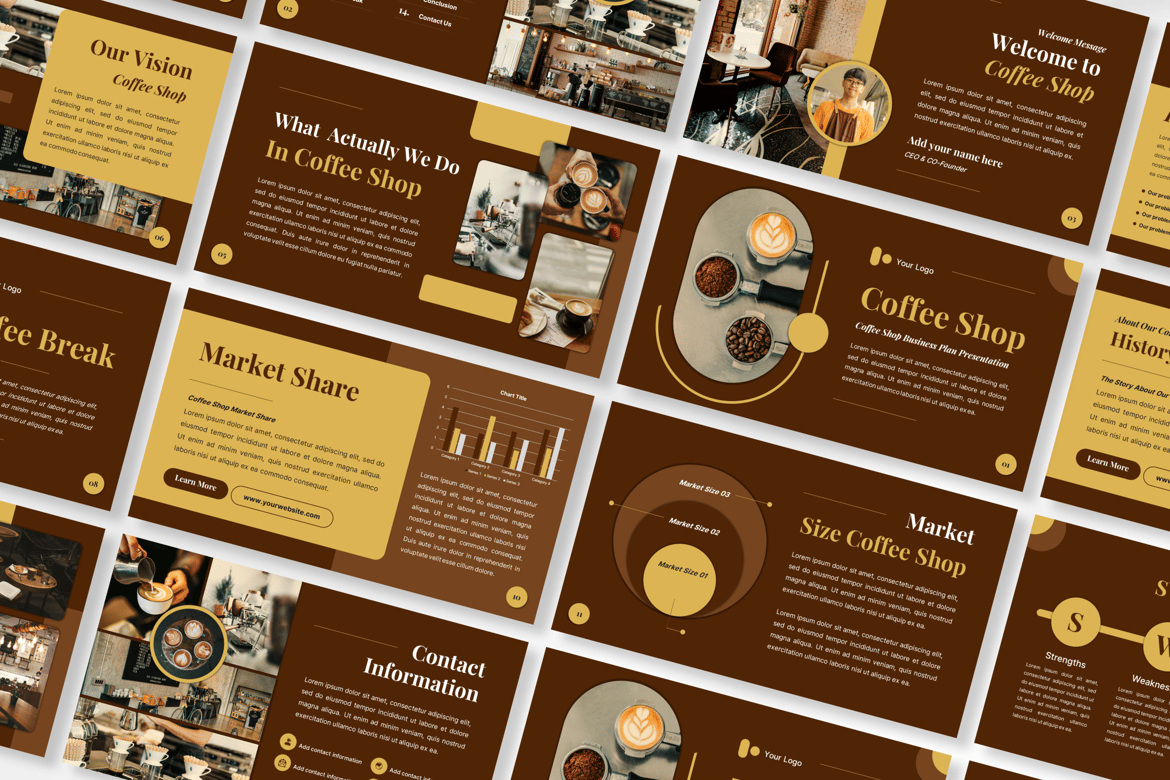 Template Presentasi PowerPoint untuk Restoran Makanan dan Kafe