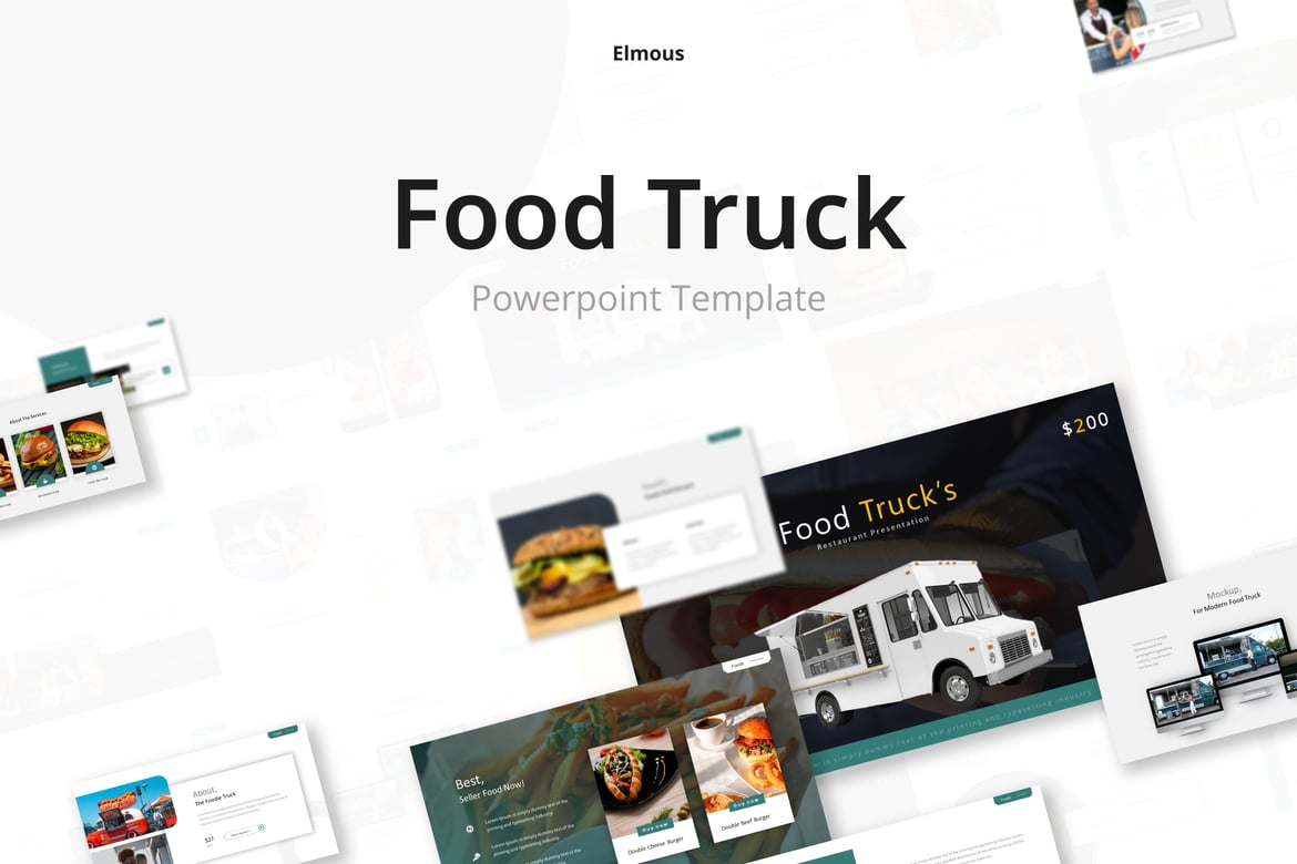 Template Presentasi PowerPoint untuk Bisnis Food Truck yang Menarik