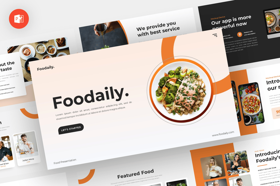 Template PowerPoint Makanan - Foodaily yang Modern dan Profesional