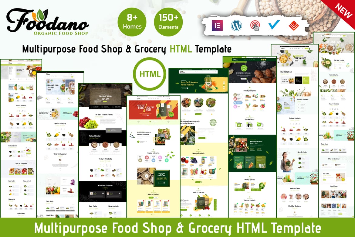 Foodano - Template Website Toko Makanan Organik yang Modern dan Responsif
