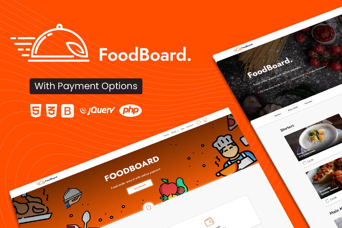FoodBoard | Template Website Pemesanan Makanan dengan Pembayaran Online