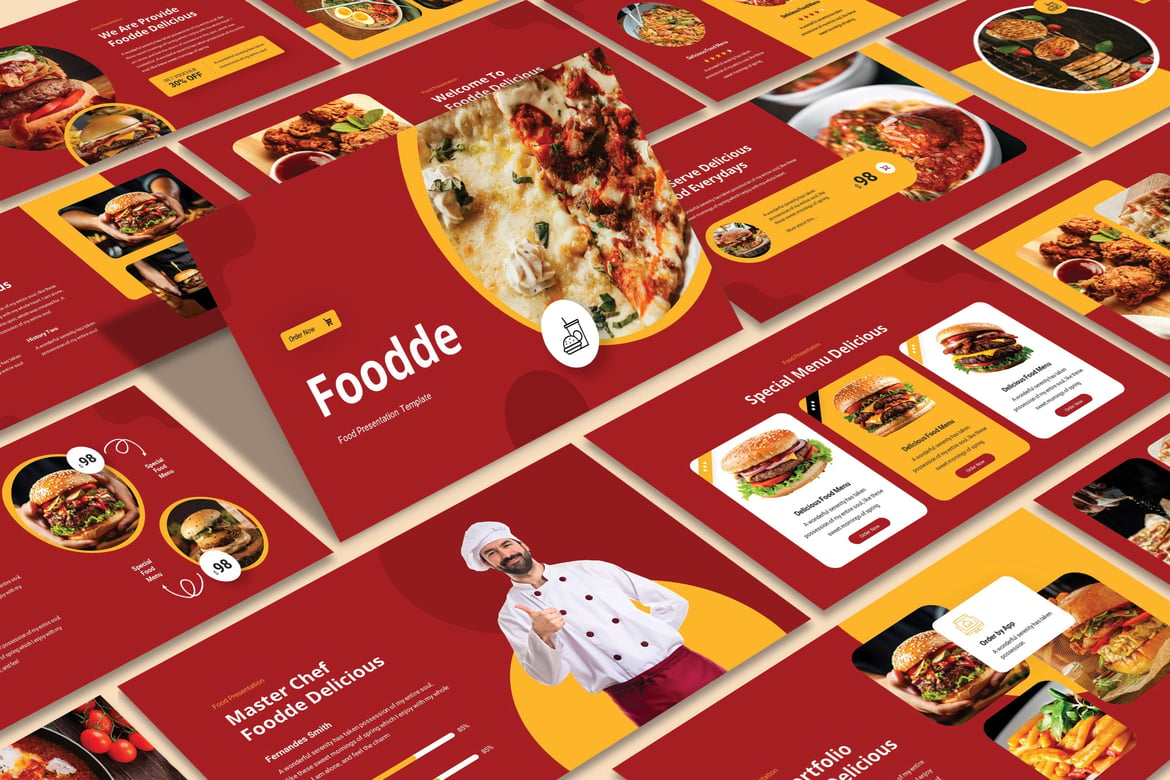 Template Powerpoint Makanan yang Menarik dan Kreatif
