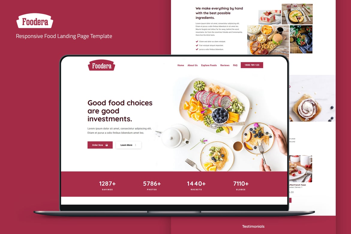 Foodera — Template Website Makanan Responsif dan Modern