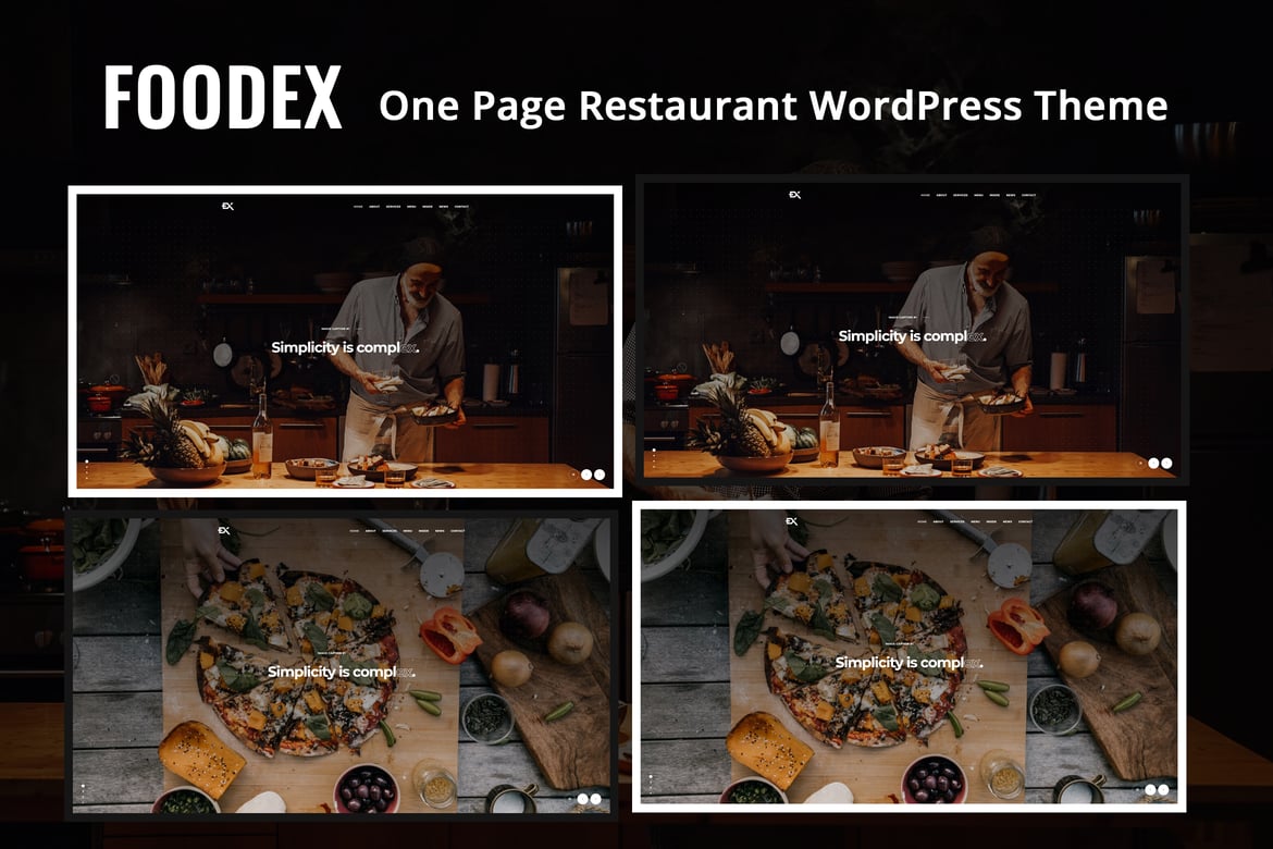 Foodex - Tema WordPress Satu Halaman untuk Restoran yang Menarik