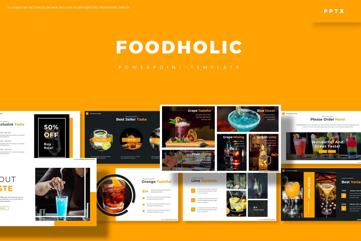 Template PowerPoint FoodHolic - Solusi Presentasi Menarik