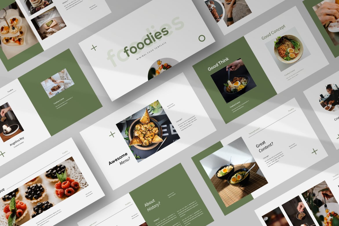 Template PowerPoint Minimalis untuk Pecinta Kuliner