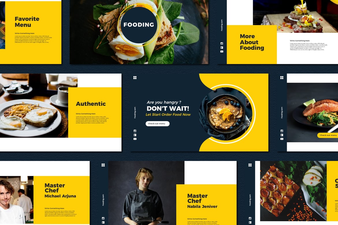 Template Powerpoint Fooding - Desain Minimalis untuk Presentasi Profesional