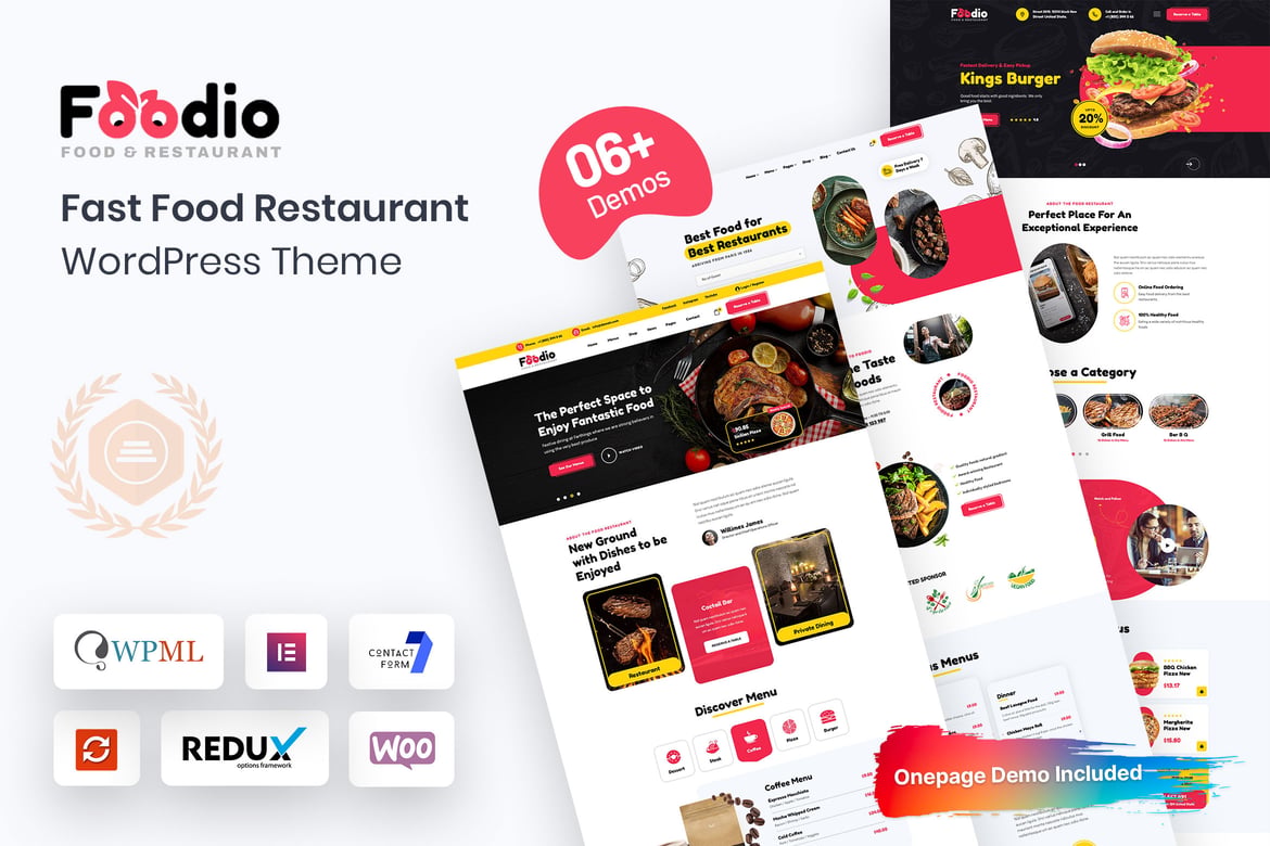 Foodio - Tema WordPress Restoran Fast Food Terbaik