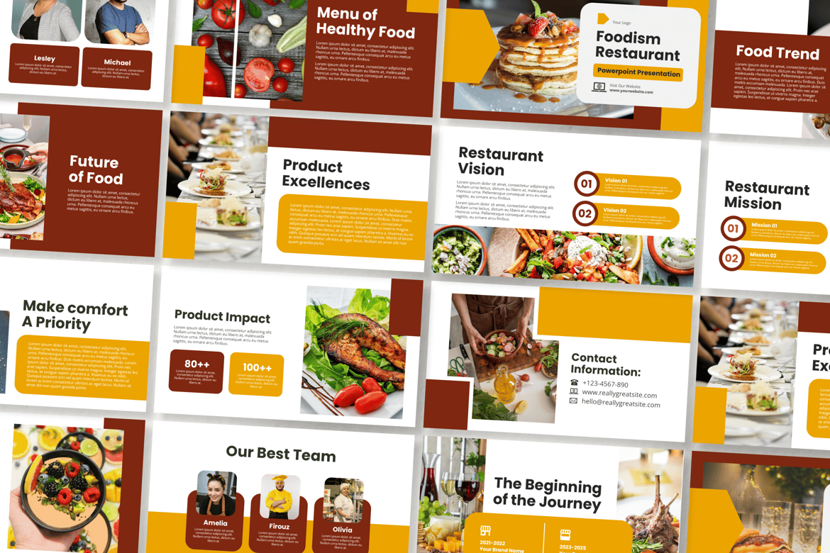 Template PowerPoint Restoran Foodism yang Menarik dan Modern