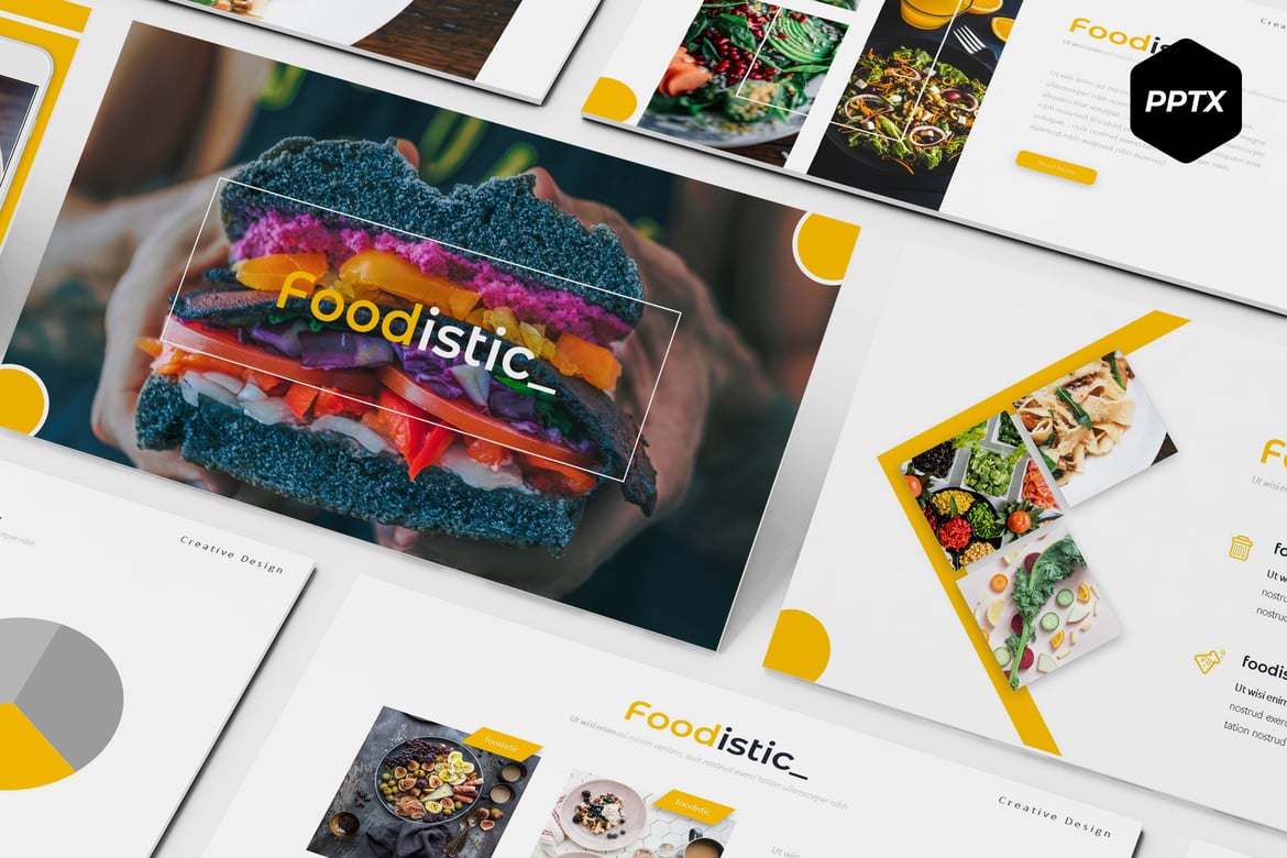 Template PowerPoint Foodistic - Solusi Presentasi Kreatif Anda