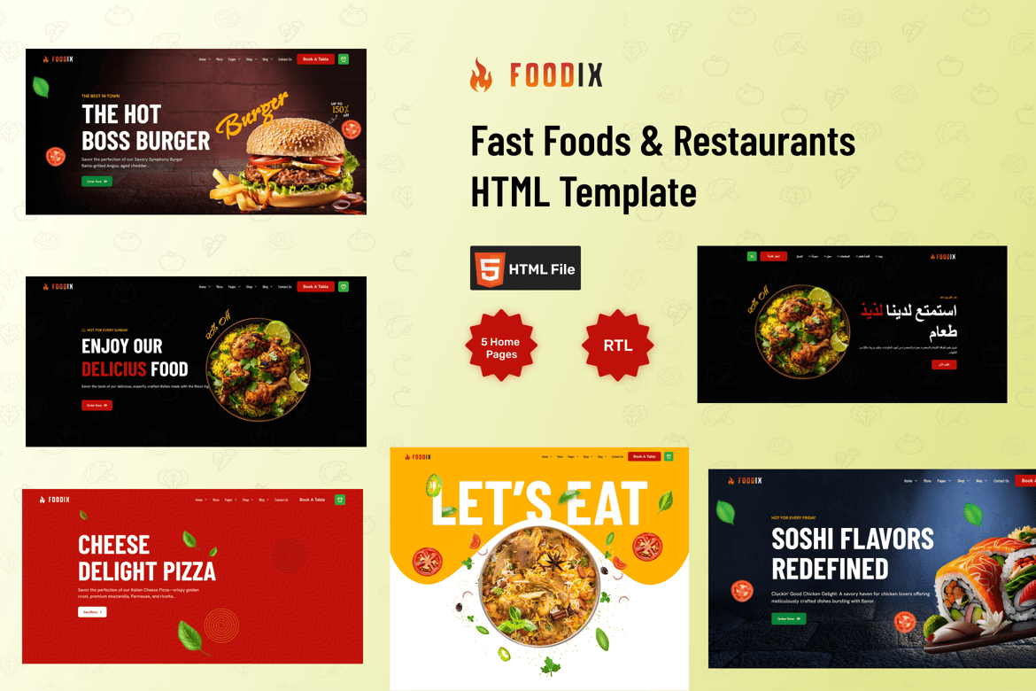 Foodix - Template Website Kreatif untuk Restoran dan Fast Food