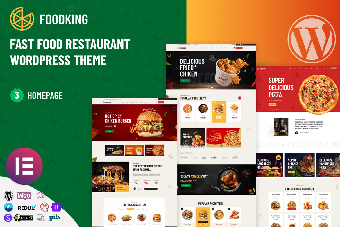 Foodking - Tema WordPress Restoran Cepat yang Elegan dan Responsif