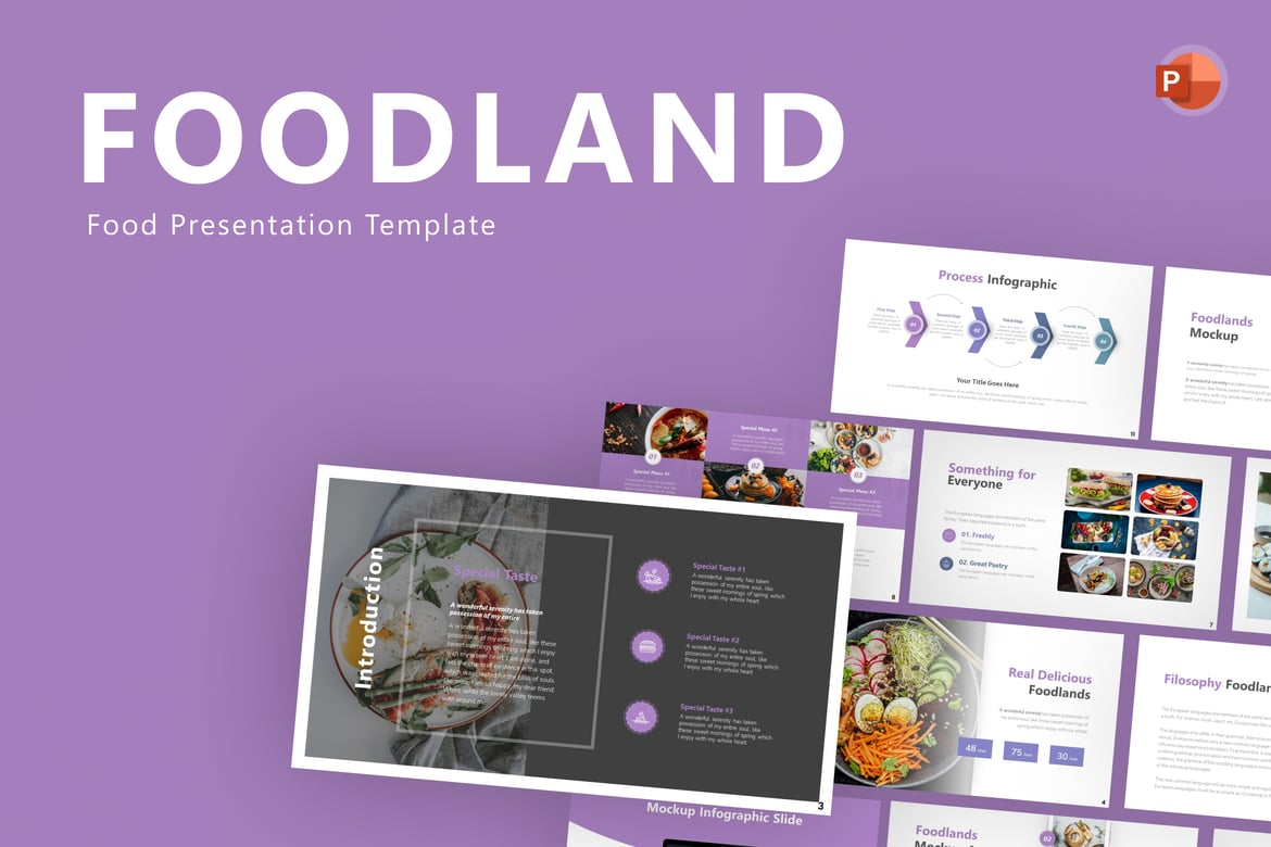 Template Presentasi Makanan Foodland yang Menarik dan Profesional