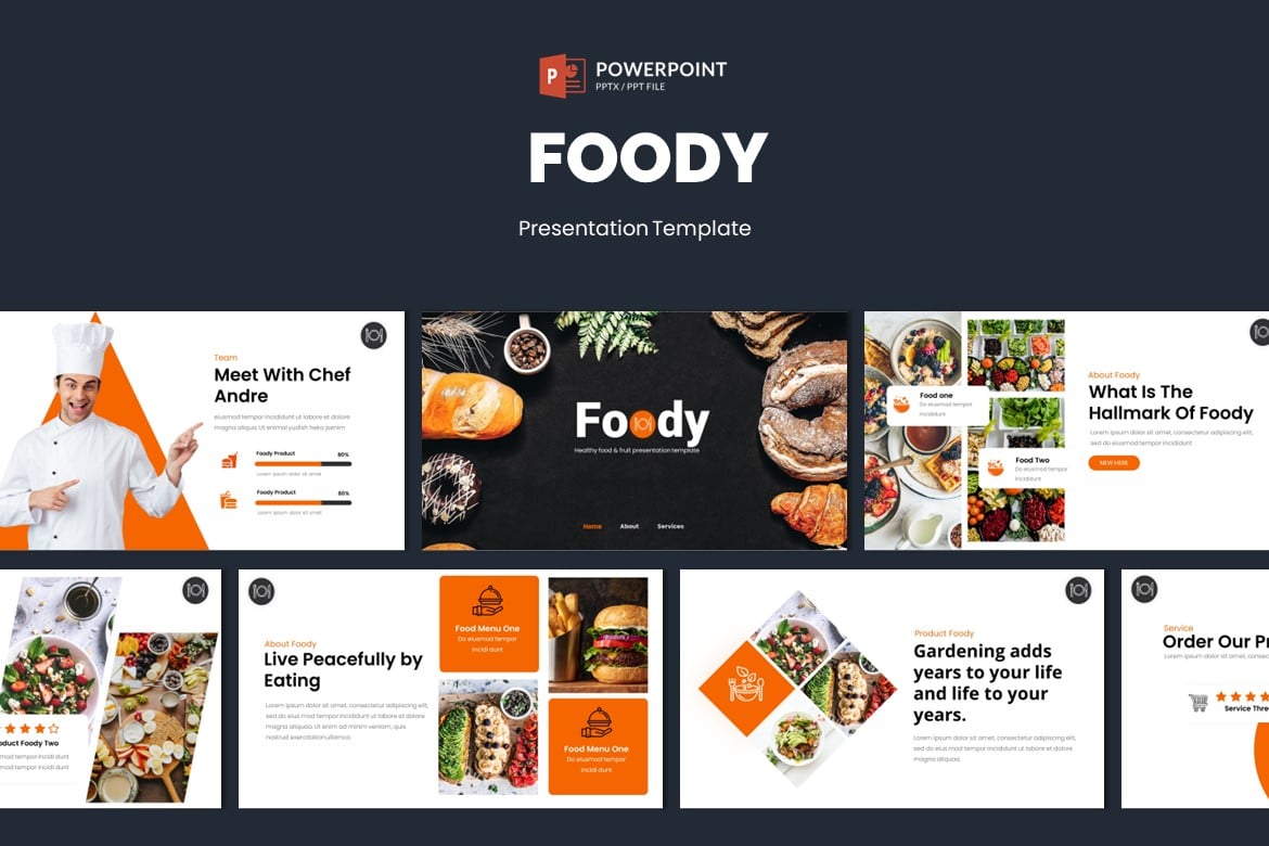 Foody - Template Powerpoint Makanan yang Menarik dan Profesional
