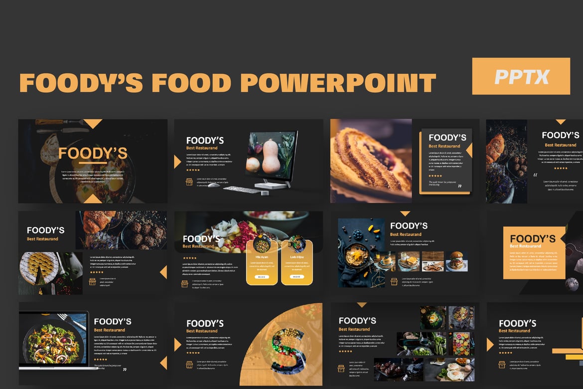 Template Powerpoint Foody Food yang Modern dan Kreatif