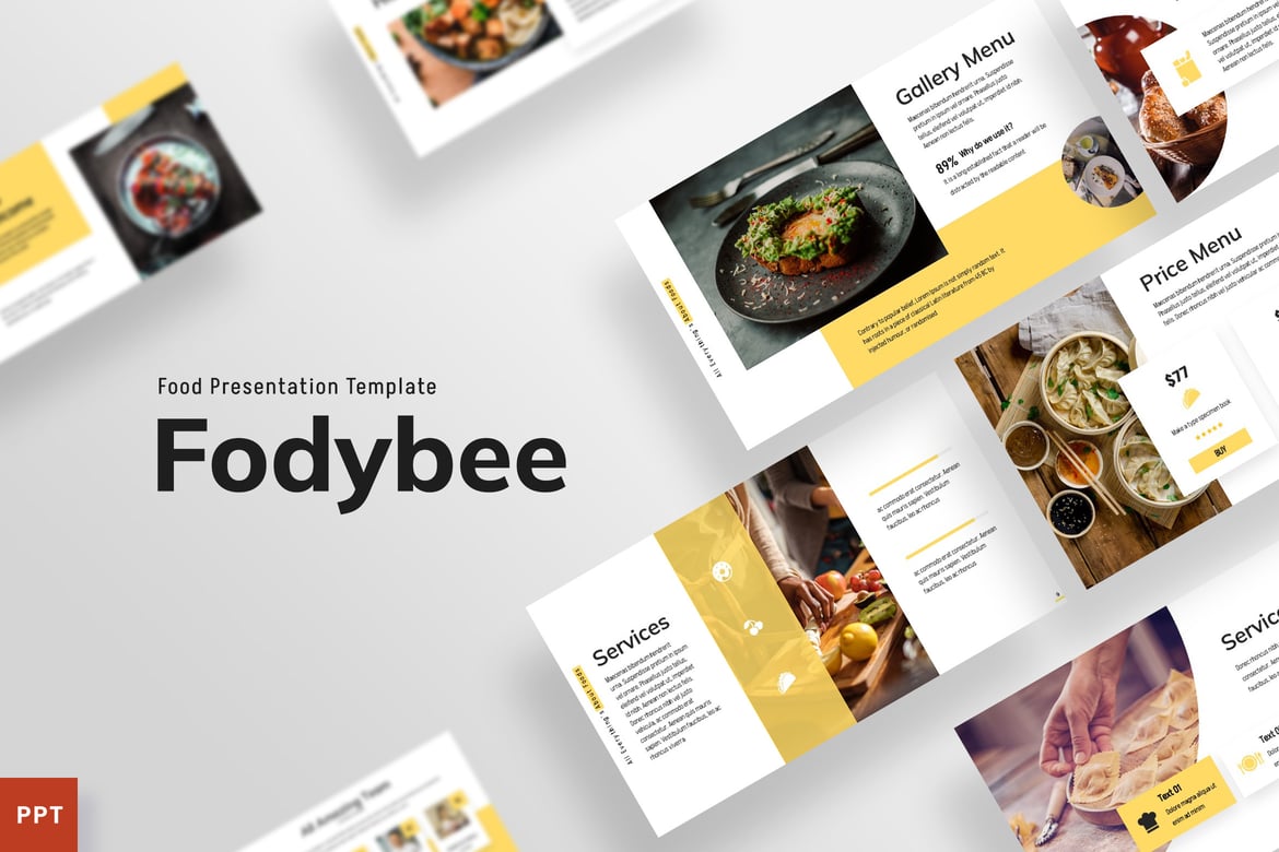 Foodybee - Template Presentasi PowerPoint yang Menarik