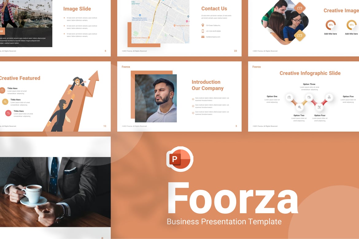 Template Powerpoint Bisnis Foorza yang Menarik dan Fungsional