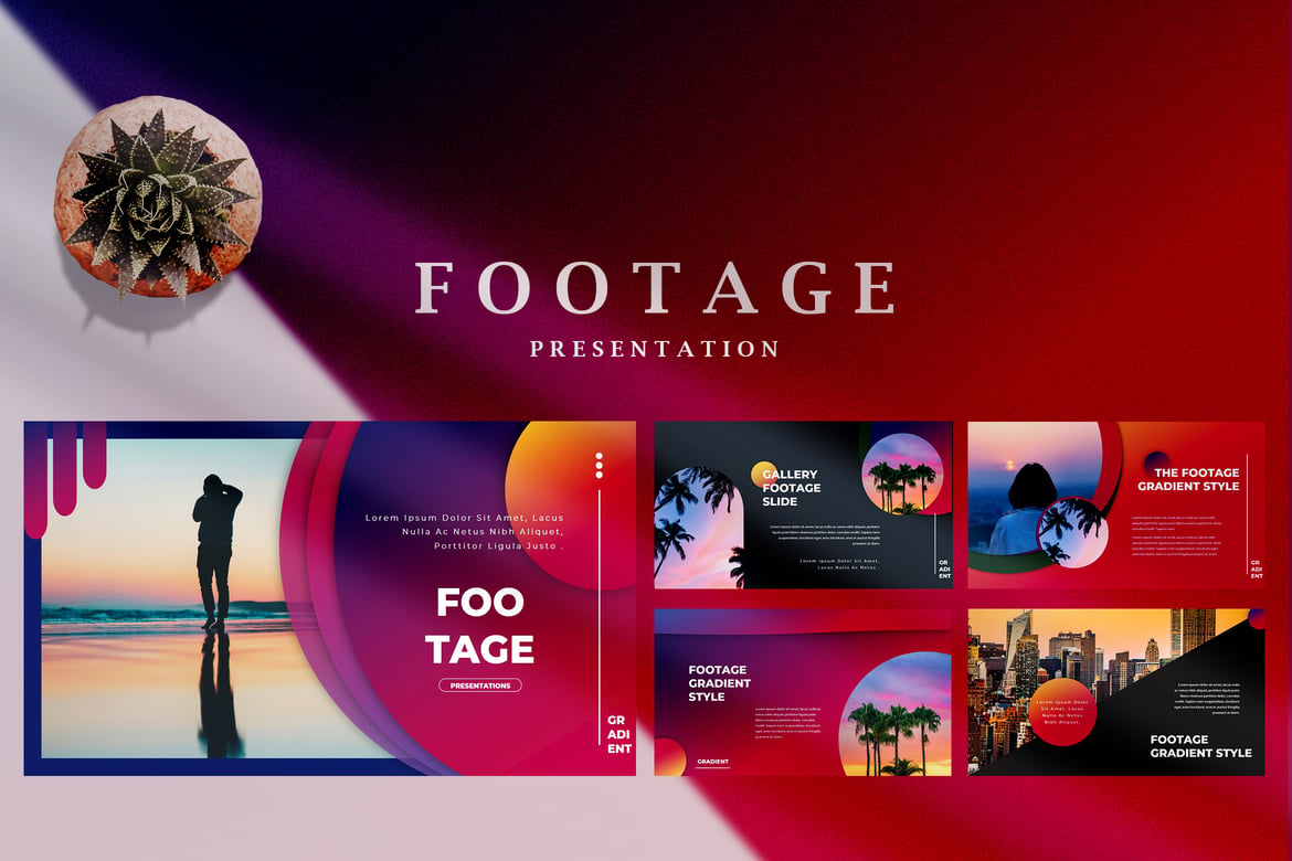 Template PowerPoint Gradient yang Menawan dan Kreatif