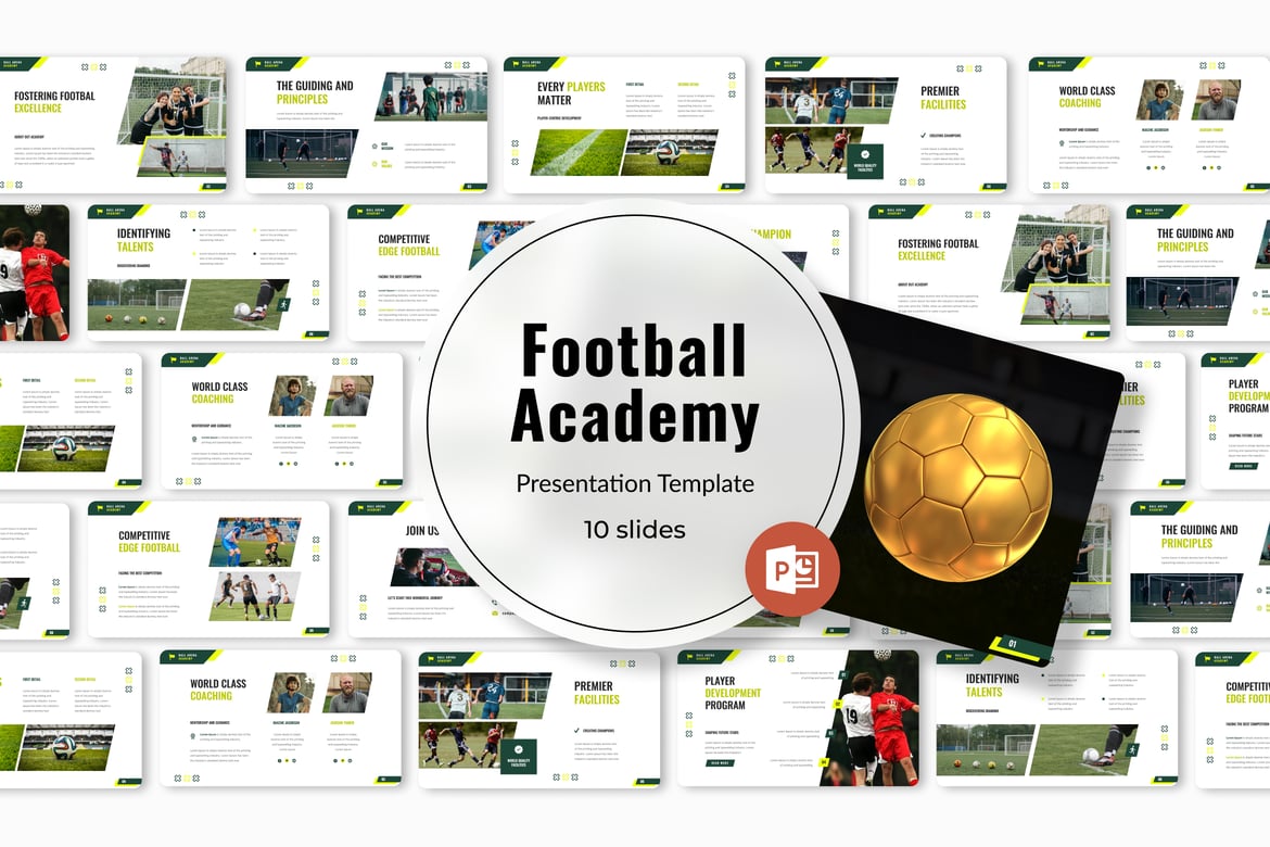 Template Presentasi Akademi Sepak Bola yang Menarik