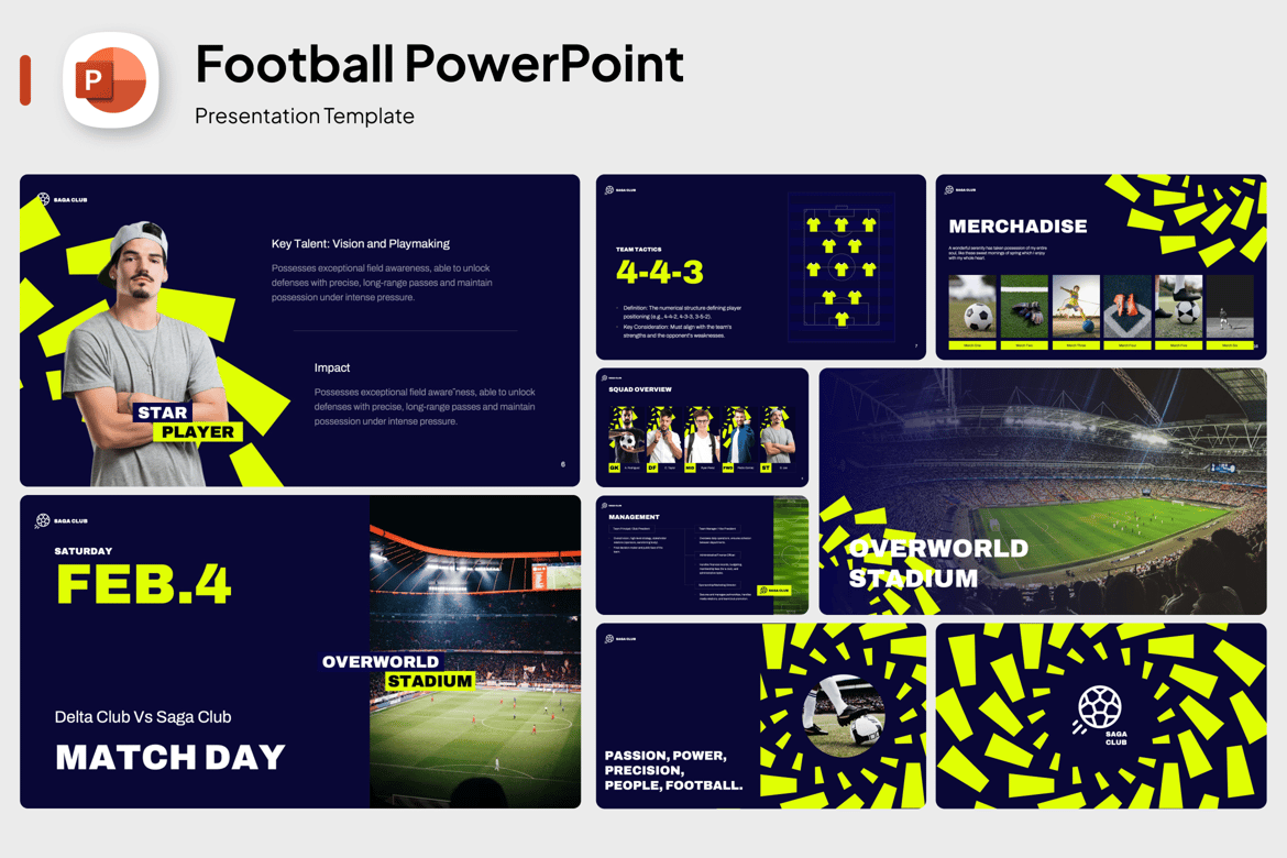 Template Presentasi Sepak Bola yang Dinamis dan Menarik