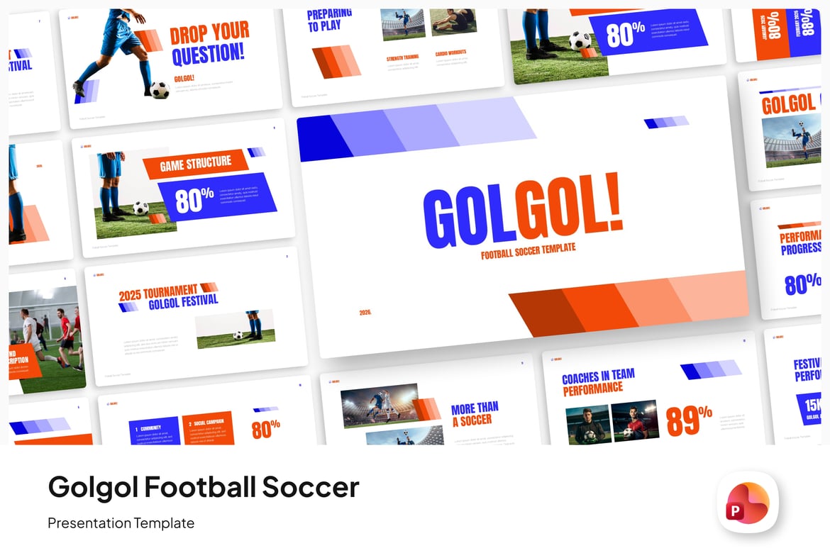 Template Presentasi PowerPoint Sepak Bola Profesional