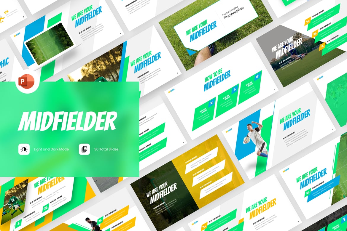 Template PowerPoint Olahraga Sepak Bola yang Menarik
