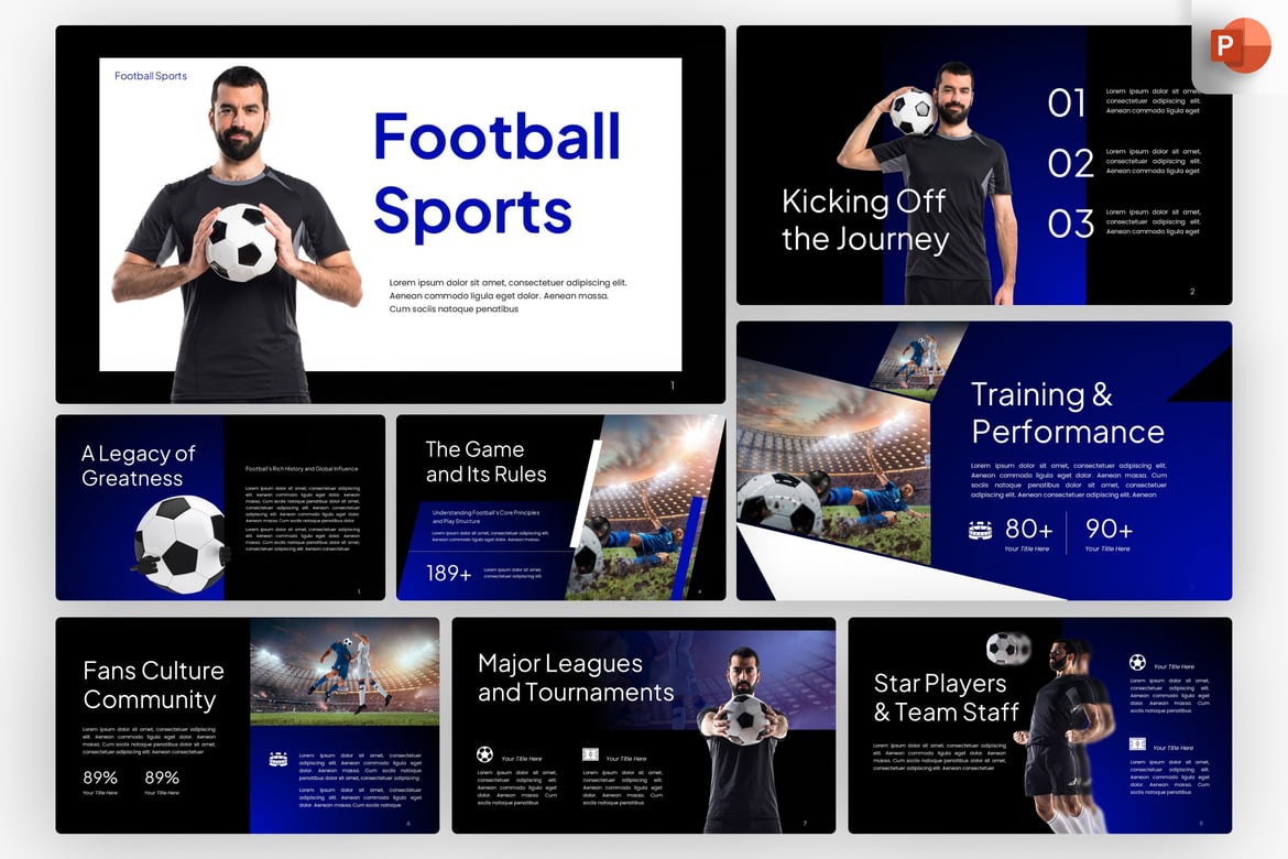 Template PowerPoint Sepak Bola yang Dinamis dan Profesional