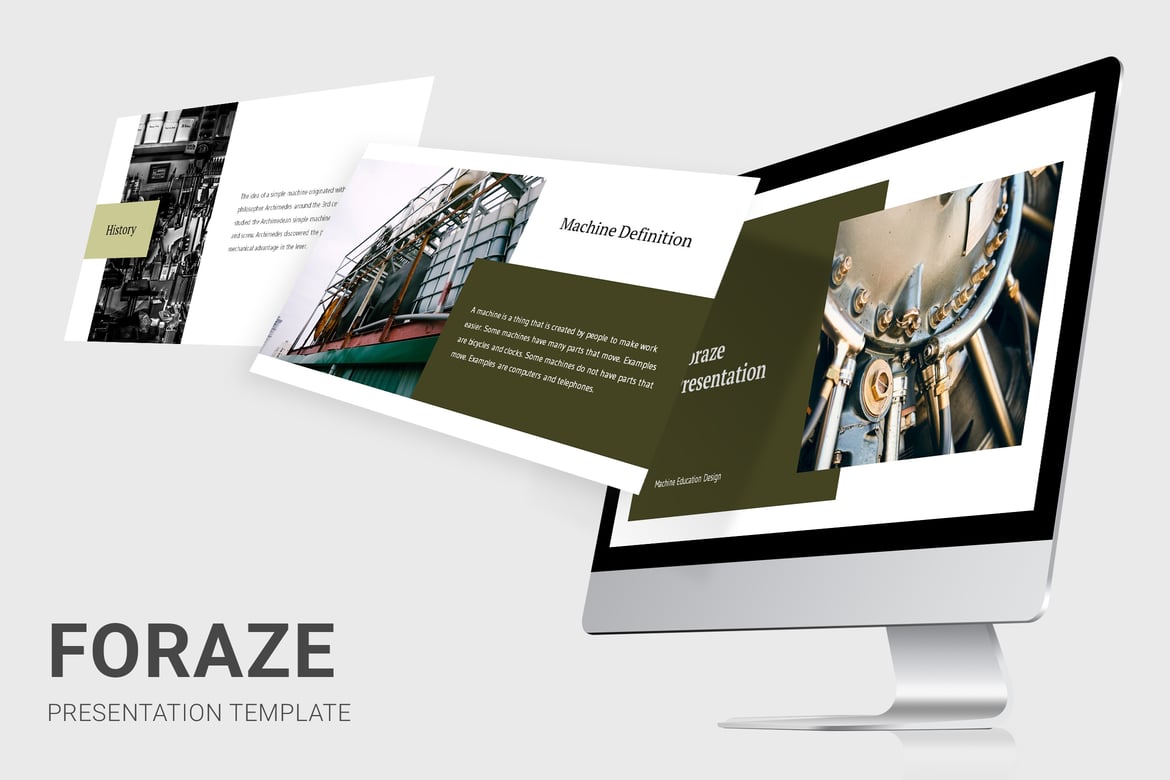 Foraze - Template Presentasi Mesin Mekanik untuk Pembelajaran