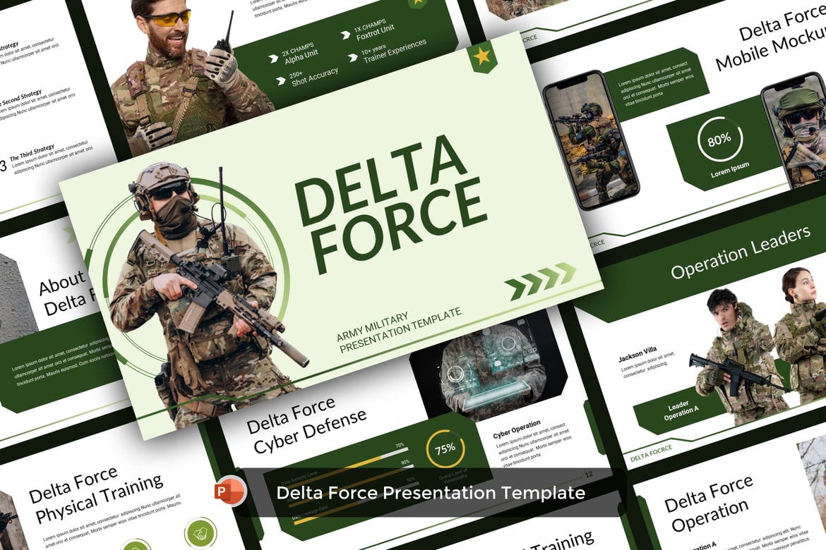 Template Presentasi Militer Force yang Menarik dan Profesional