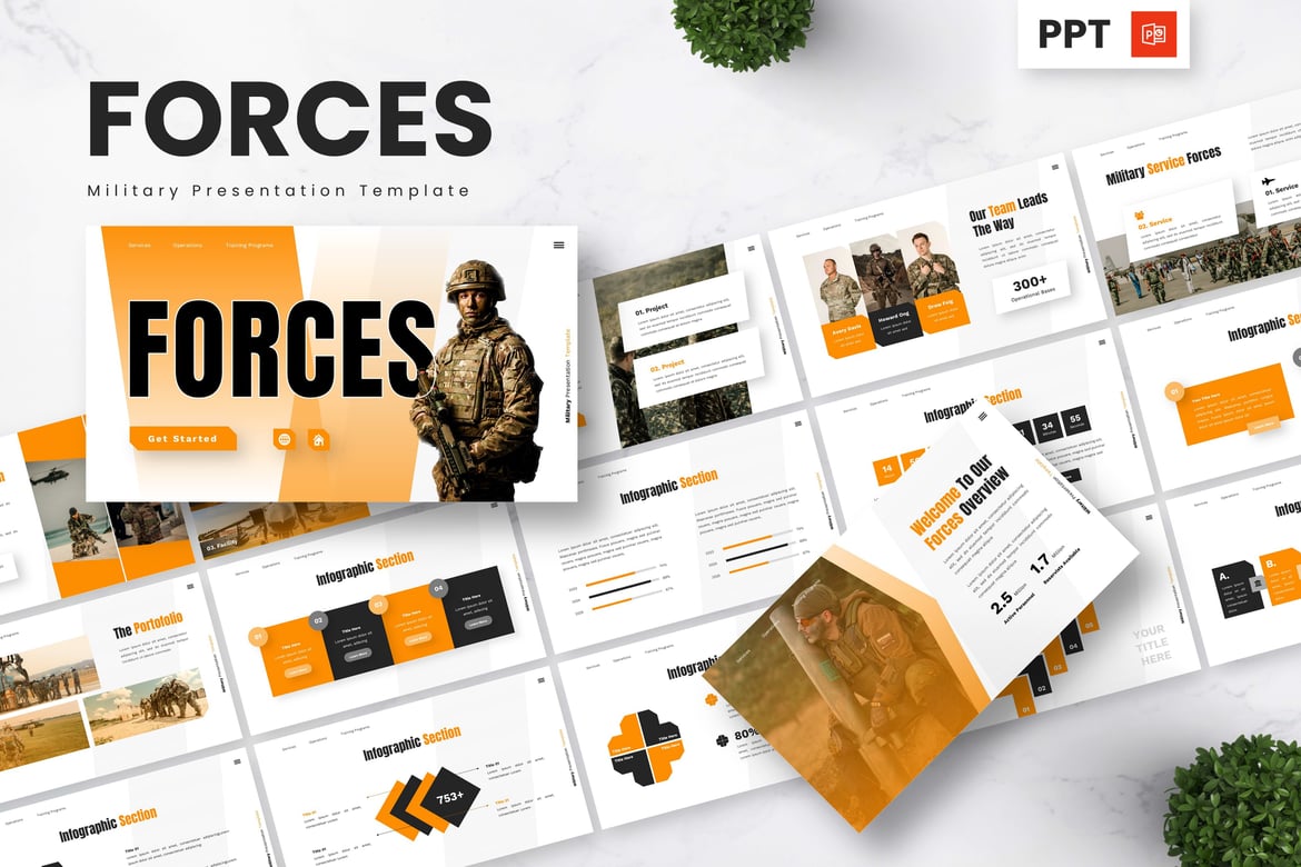 Template Presentasi Militer - Forces Powerpoint Templates