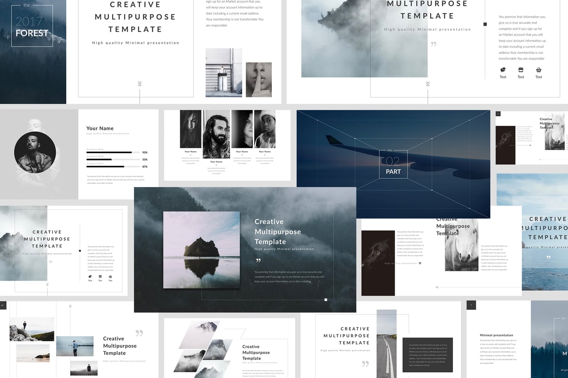 Template Presentasi PowerPoint Hutan yang Menarik dan Kreatif