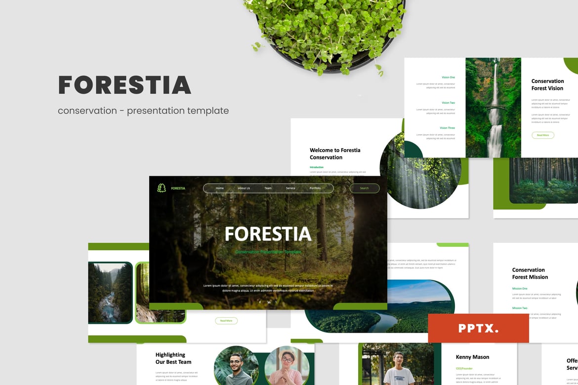 Forestia - Template Presentasi Powerpoint untuk Konservasi Lingkungan