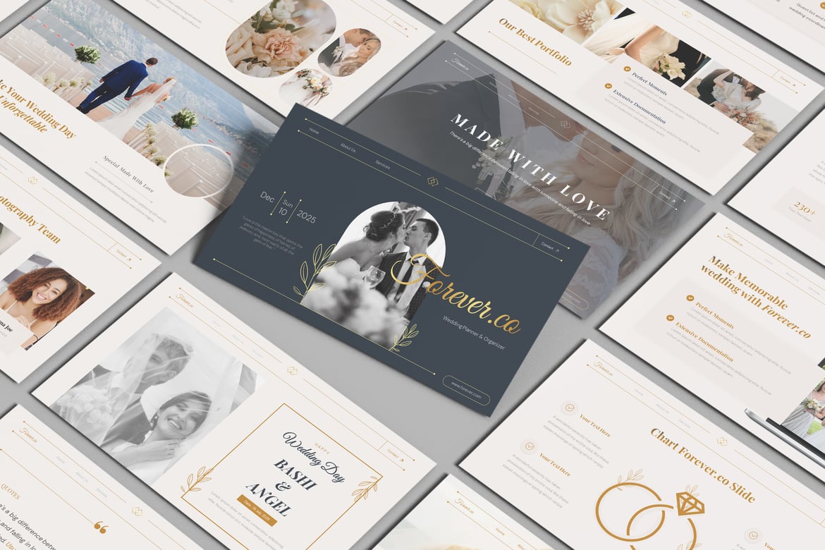 Template Presentasi Pernikahan Forever - Perencana & Pengorganisir yang Sempurna