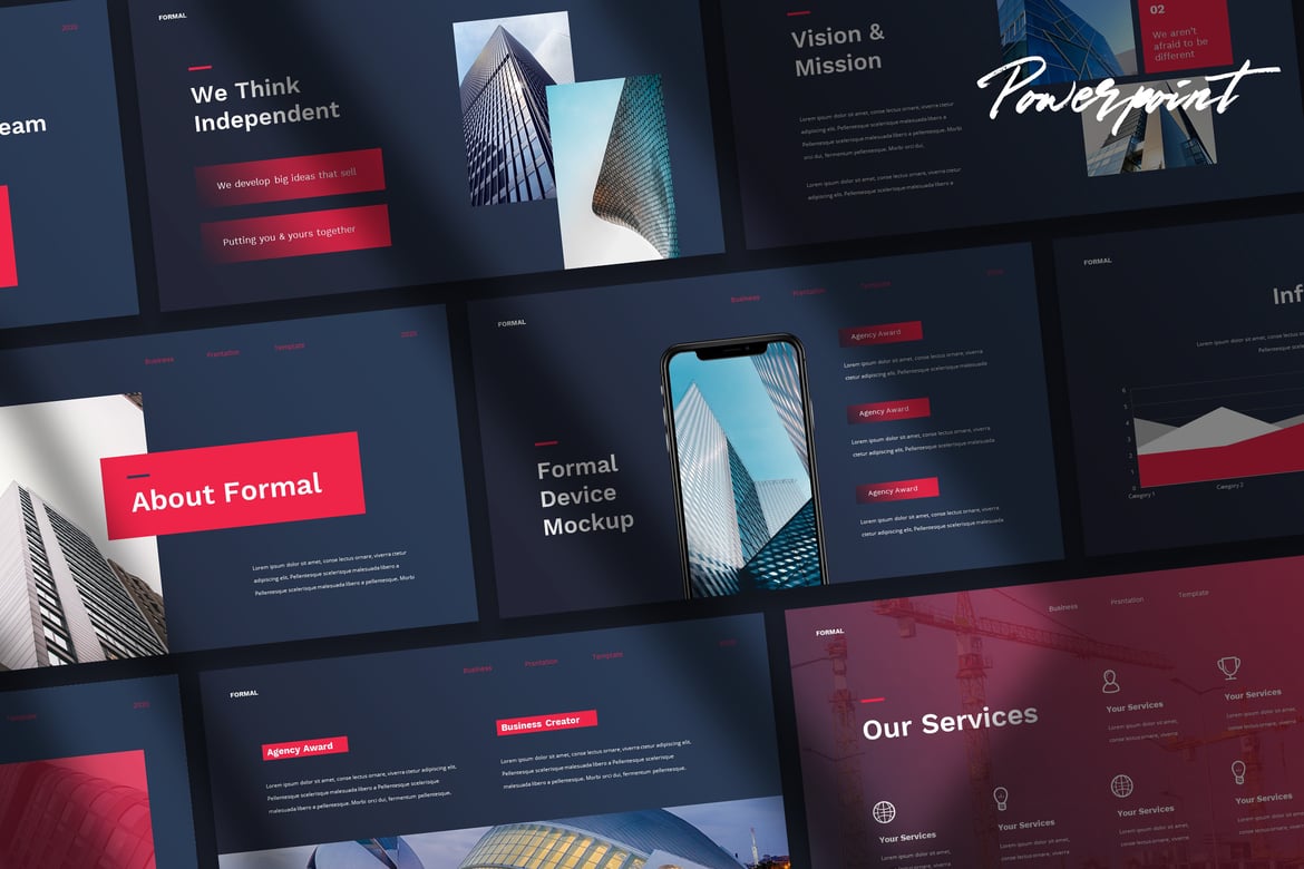 Template Presentasi Powerpoint Bisnis Formal untuk Proposal Profesional