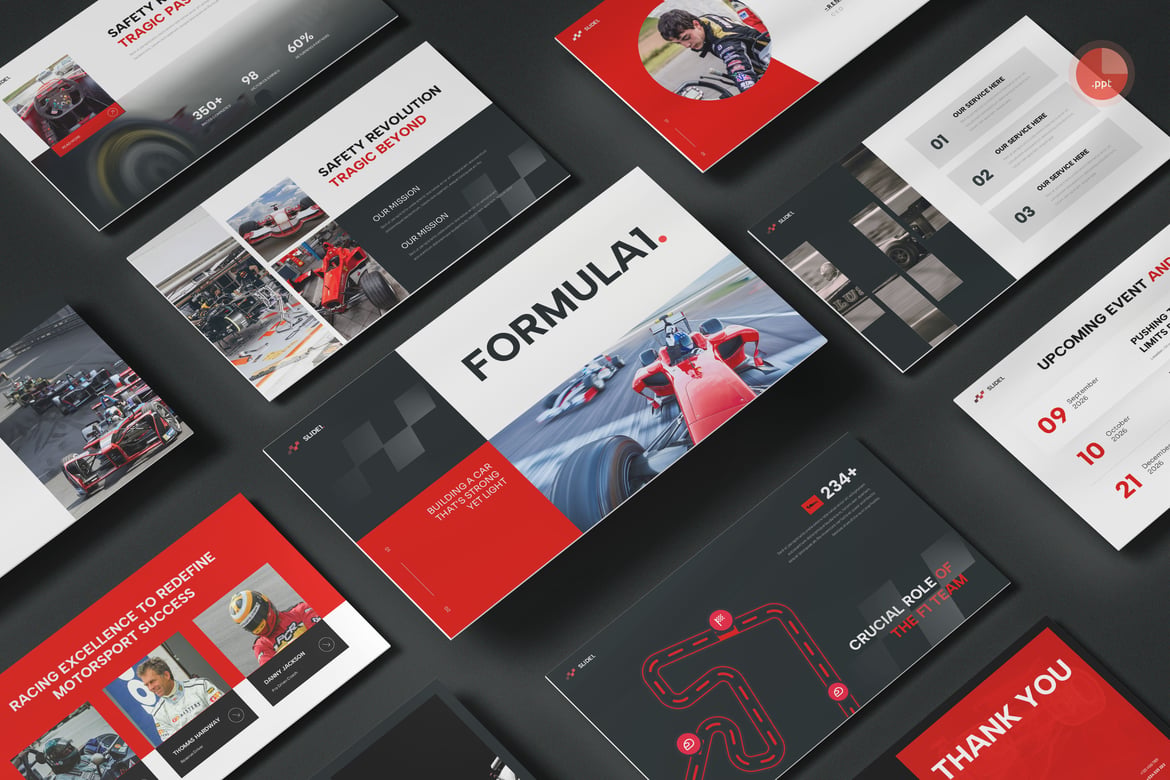 Template Presentasi Formula 1 & Balap yang Menarik