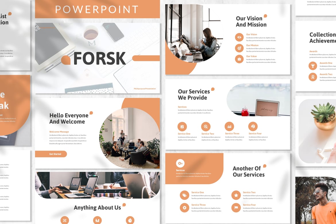 Forsk - Template PowerPoint Bisnis Modern dan Profesional