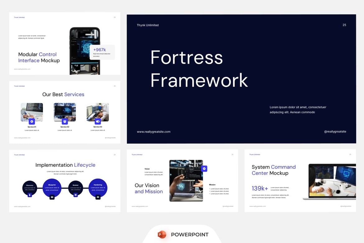 Template PowerPoint Fortress Framework untuk Presentasi Profesional