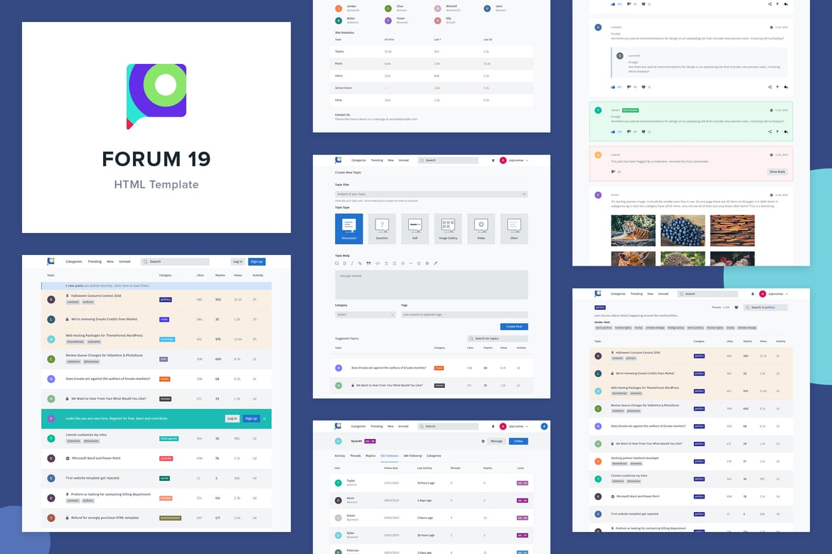 Template Web Forum 19 - Desain Modern dan Responsif