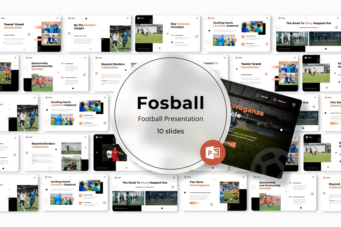 Template PowerPoint Fosball - Presentasi Sepak Bola yang Menarik