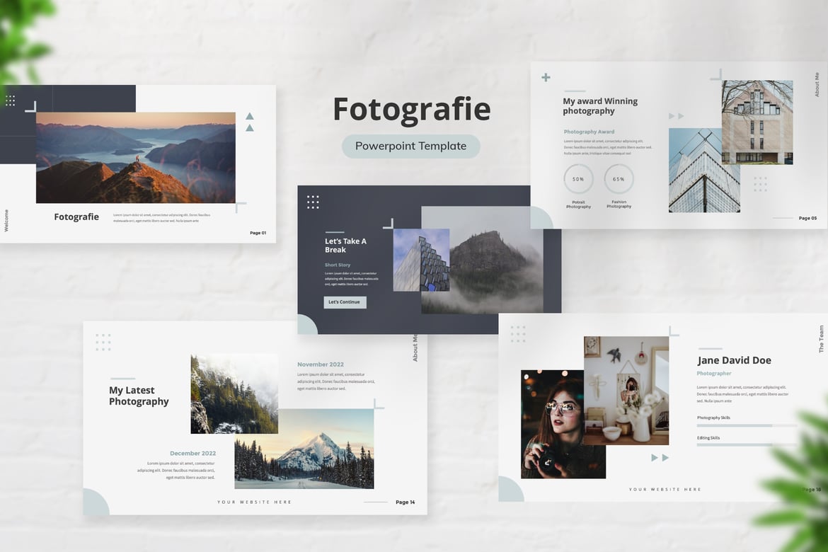 Template Presentasi PowerPoint Fotografi Modern dan Elegan
