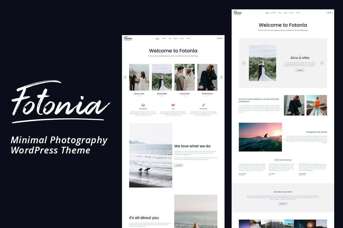 Tema WordPress Fotonia: Portofolio Fotografi Minimalis dan Elegan