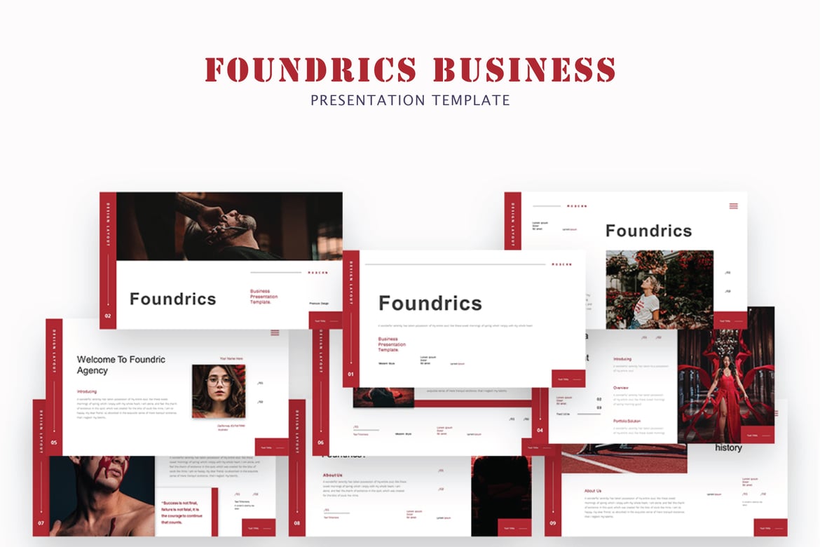 Template Powerpoint Bisnis Foundrics yang Menarik dan Profesional