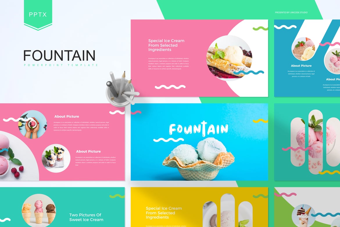 Template Powerpoint Fountain - Modern dan Profesional untuk Semua Kebutuhan Presentasi