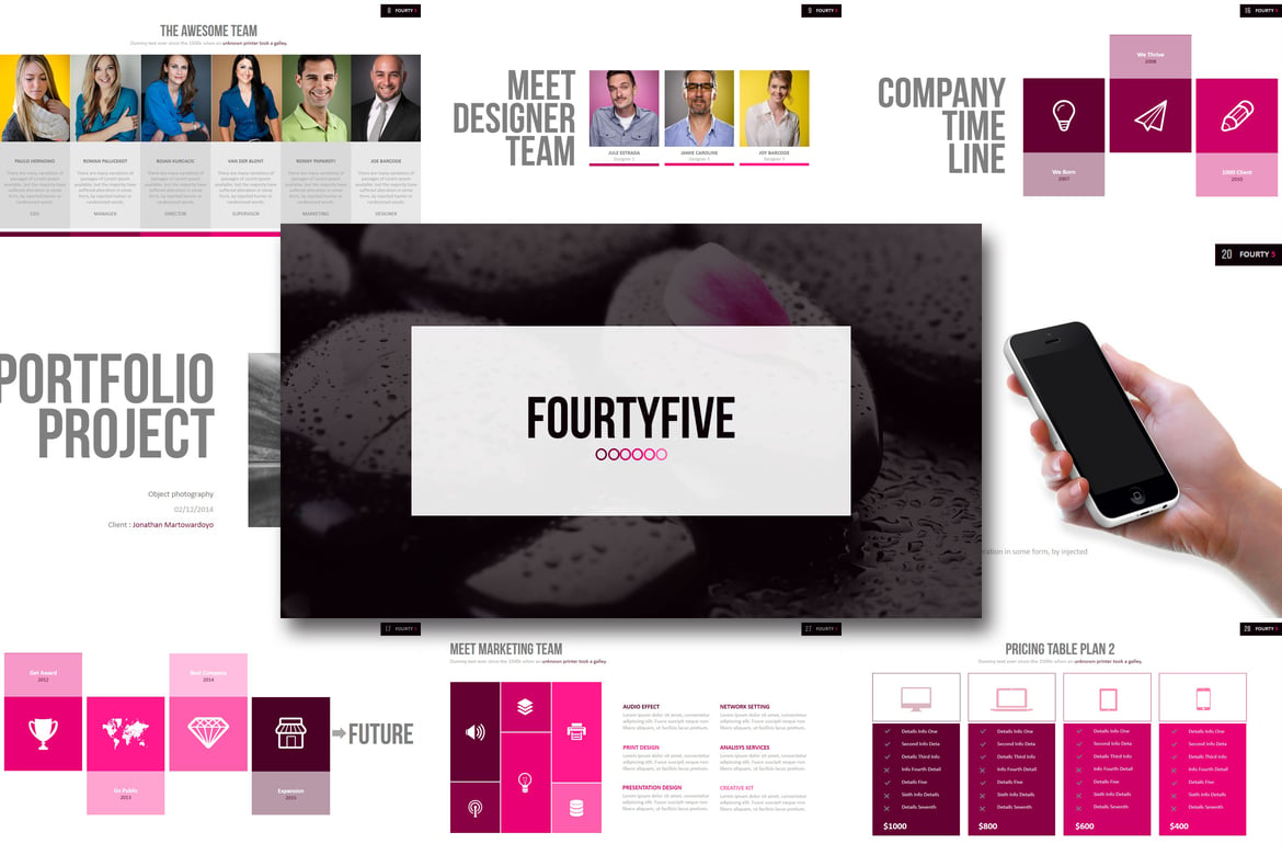 Template Powerpoint Kreatif Fourty Five - Solusi Presentasi Menarik