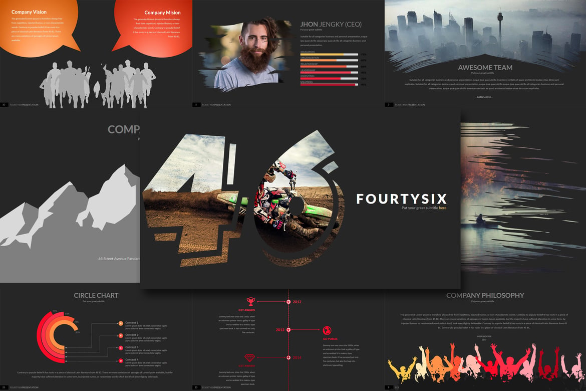 Template PowerPoint Empat Puluh Enam - Solusi Presentasi Kreatif Anda
