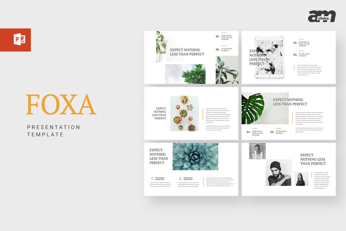 Template PowerPoint Foxa - Desain Minimalis dan Kreatif untuk Presentasi Anda